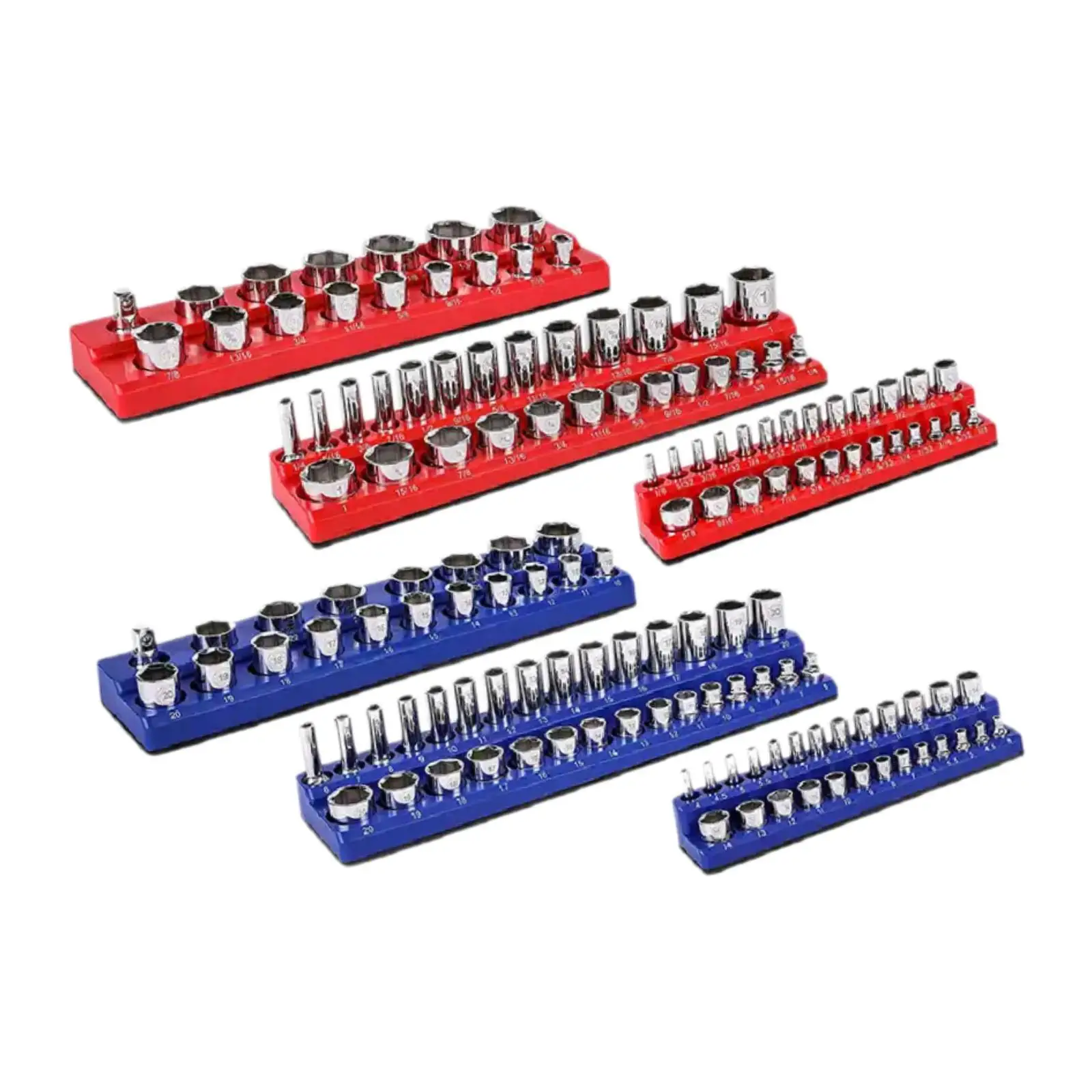 

6x Magnetic Socket Organizers Effectively Socket Holders Kit for Tool Box
