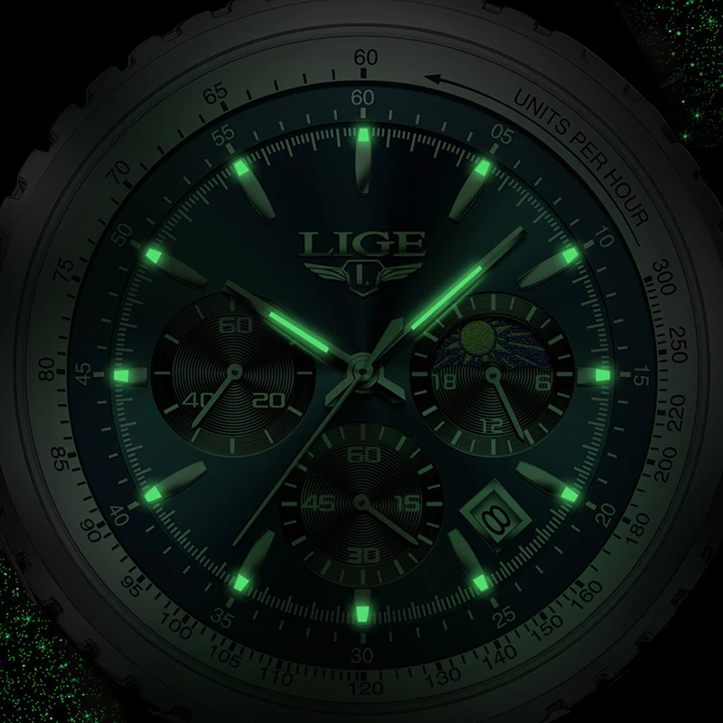 LIGE 2026 Men Watches Top Brand Stainless Steel Sport Date Waterproof Quartz Watch Men Military Wristwatch Relogio Masculino+BOX