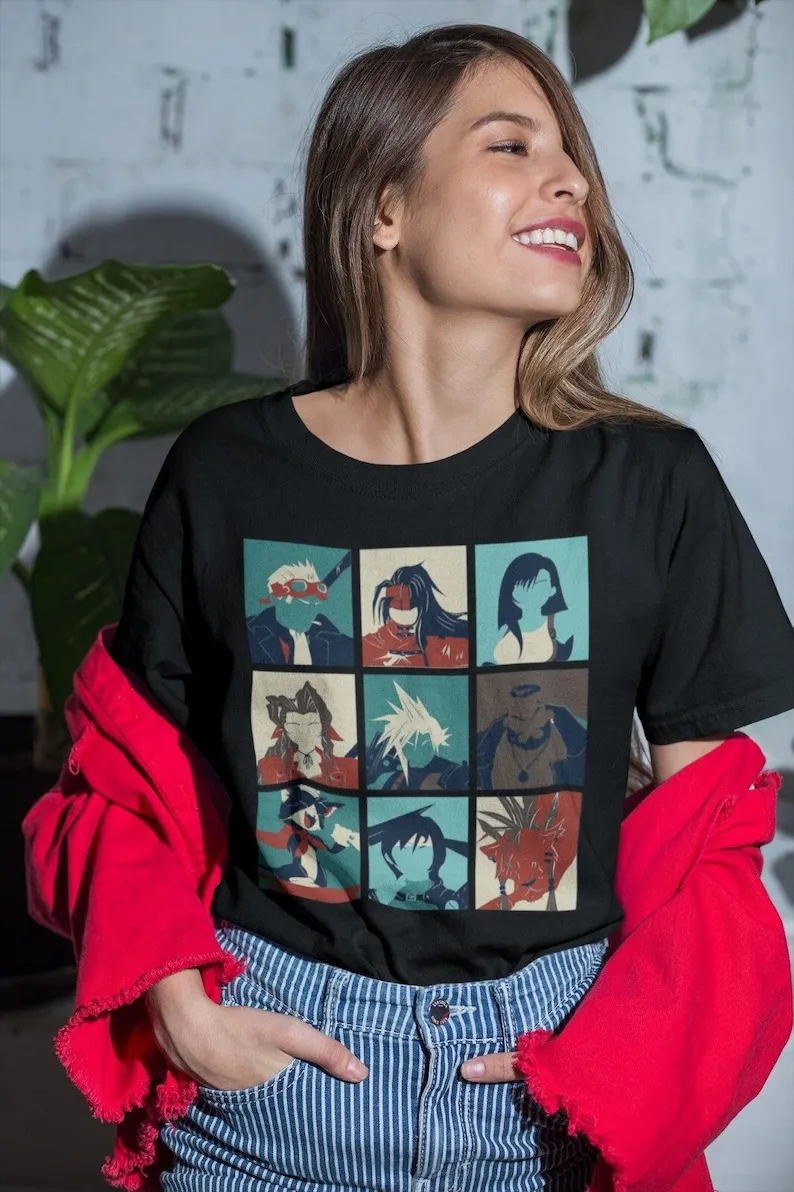 

Fantasy Final Seven FFVII Tifa Gaming T-Shirt, Anime Waifu Material Shirt