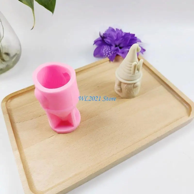 

G5GC Christmas Long Ear Gnome Silicone Mold Dwarf Epoxy Resin Mold DIY Craft Casting Mold for Candle Gnome Ornament Making