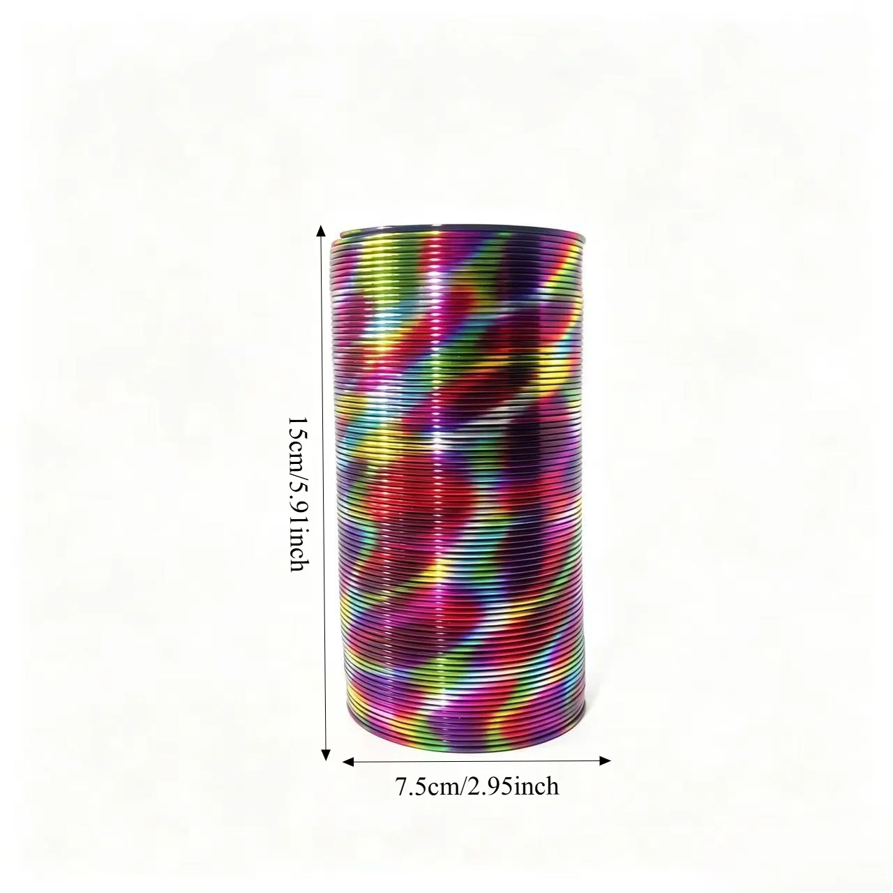 5.91 Inch Large Magic Gradient Gold Foil Rainbow Slinky Spring Toy Fidget Sensory Classic Educational Coil for Kids & Adults