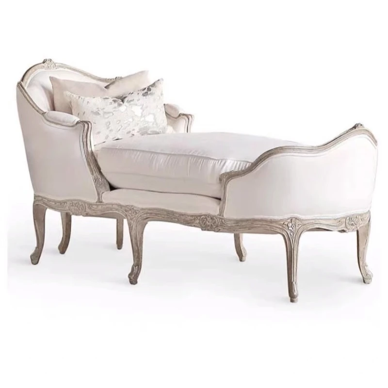 

French solid wood retro concubine chair American country beauty couch antique living room leisure lounge chair