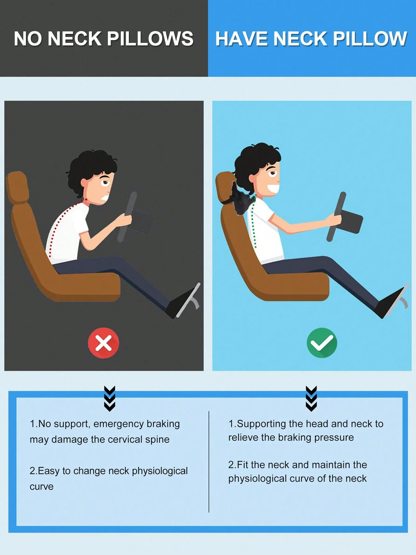 플러시 인조 토끼털 자동차 헤드레스트 베개 – 부드러운 목 지지 쿠션, 앞좌석 및 뒷좌석에 모두 적합, 고급스러운 편안함