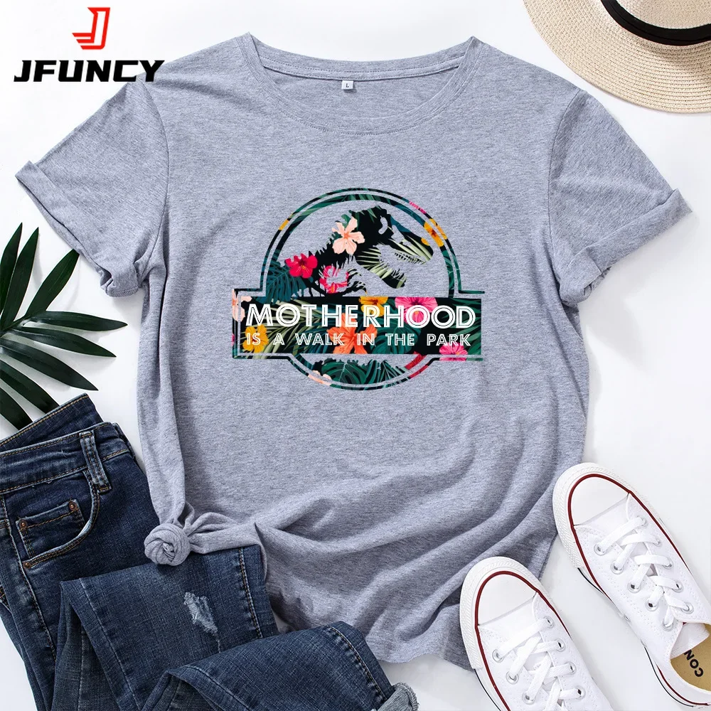JFUNCY letnia bawełniana koszulka dla kobiet nadrukowane litery Harajuku graficzne koszulki ponadgabarytowe kobieta koszulki topy damskie damskie Tshirt