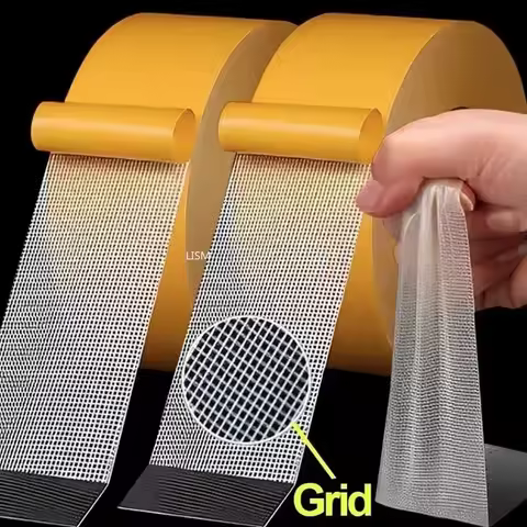 5/10/20m Strong Fixation Double Sided Tape Heavy Duty Translucent Mesh Waterproof Traceless Powerful Grid Carpet Adhesive Tapes