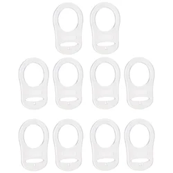 10 Pcs Button Silicone Ring Mam Pacifier Holder Mannequin Clip Adapter Transparent