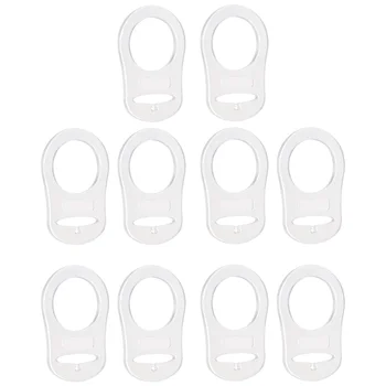 10 Stück Knopf Silikon ring Mam Schnuller halter Mannequin Clip Adapter transparent