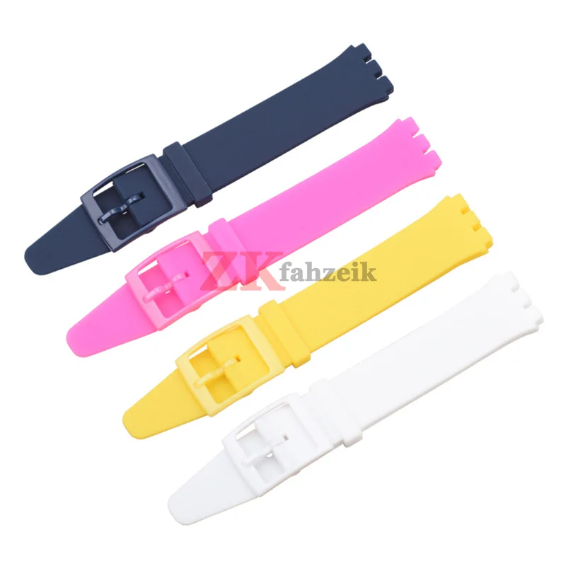 Silicone Strap for Swatch Watch Strap 16mm 17mm 19mm 20mm Waterproof Soft Rubber Watch Band Wrist Bracelet Belts