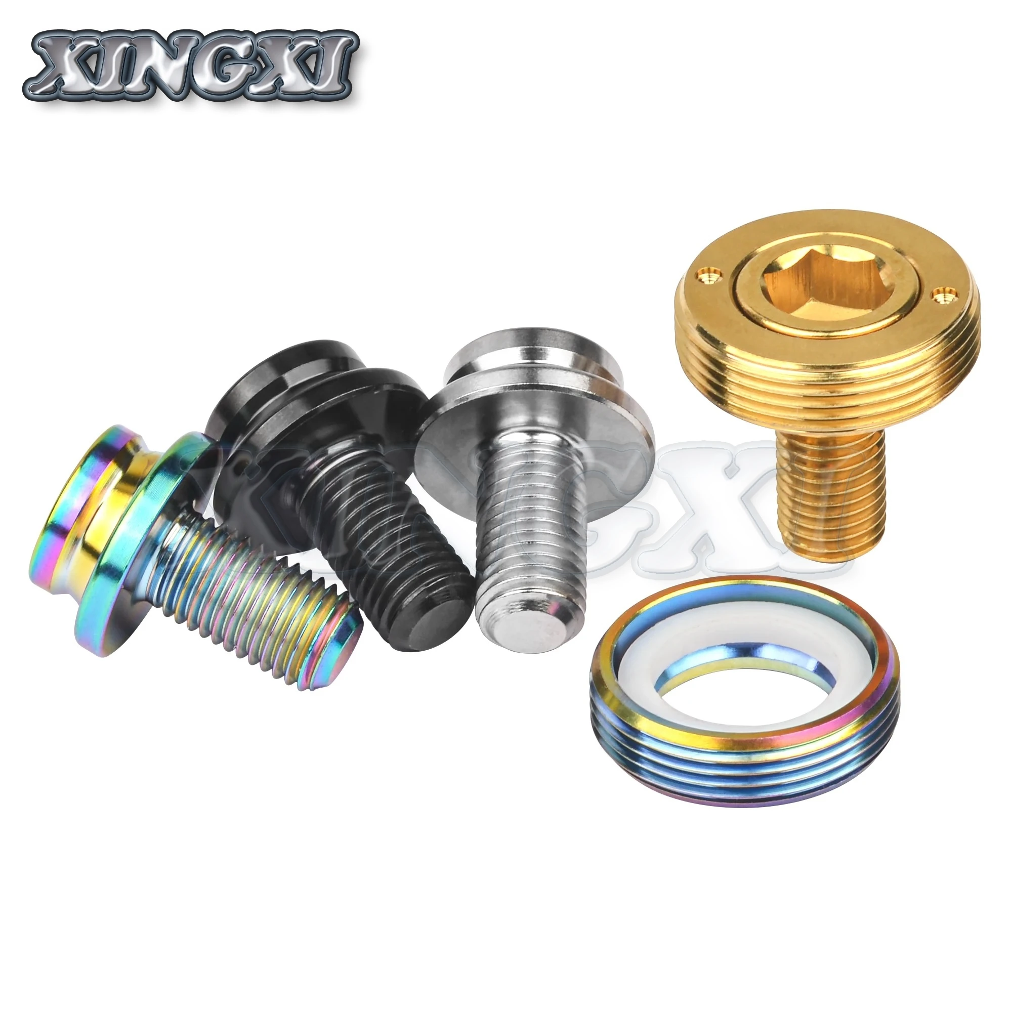 Xingxi M8x15mm Pitch1.0mm Mountain Bike Center Axle Bolts Waterproof Crank Fixing Screws for Bicycle Accessorie