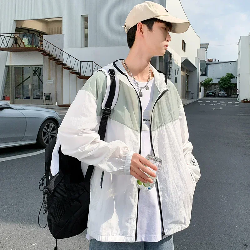 الرجال التبريد الدراجات سترة عارضة أزياء طويلة الأكمام معطف في الهواء الطلق ملابس الحماية من الشمس الصيف خفيفة الوزن هوديي قميص خندق #4