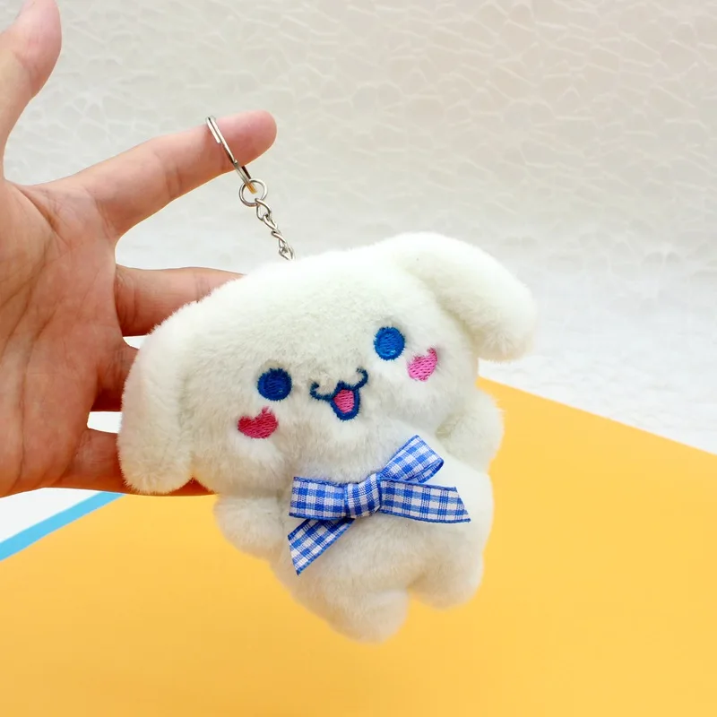 Anime Sanrio Hello Kitty Figure Plush Doll Toy Kuromi Melody Cinnamoroll Kawaii Plush Keychain Bags Pendant Decoration Gift