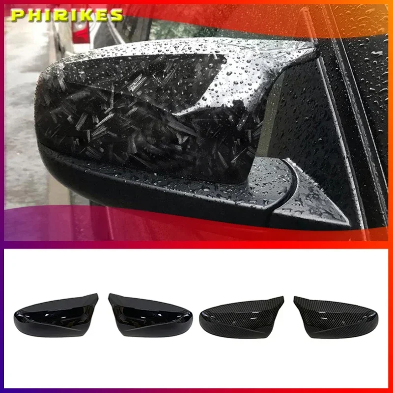 

2pcs Side Wing Rearview modified car styling Bright black Carbon Fiber Pattern Mirror Cover caps For BMW X5 E70 X6 E71 2008-2013