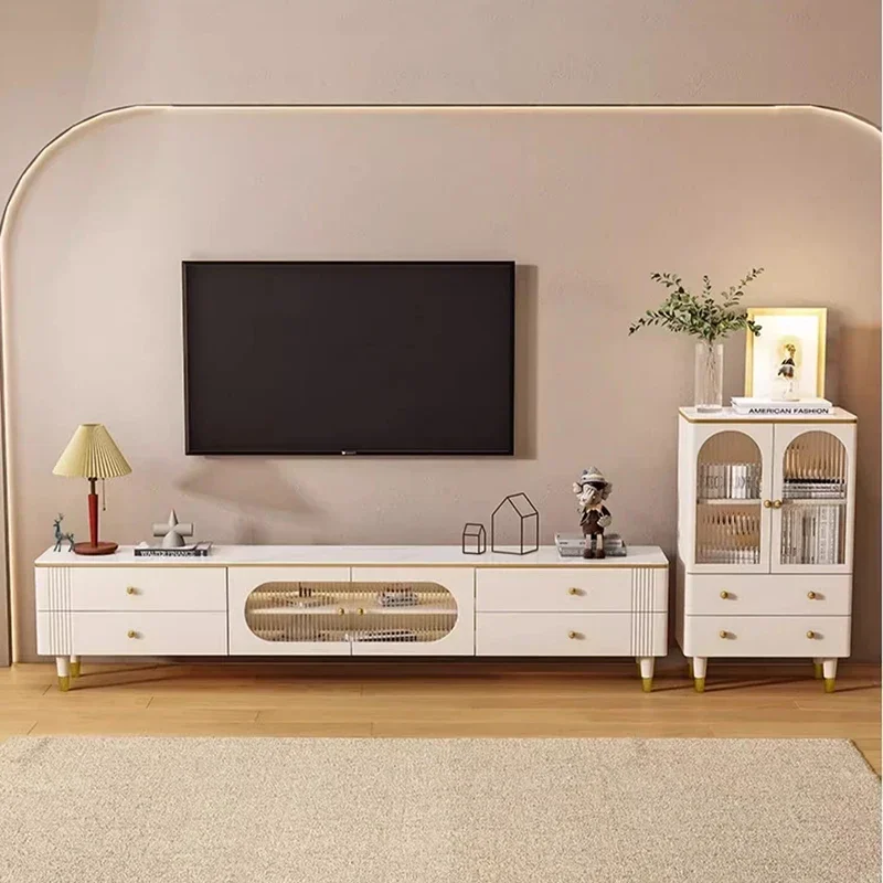 

Nordic White Tv Stand Cabinet Storage Retractable Aesthetic Holder Tv Stand Cabinet Drawers Minimalist Mueble De Salon Furniture