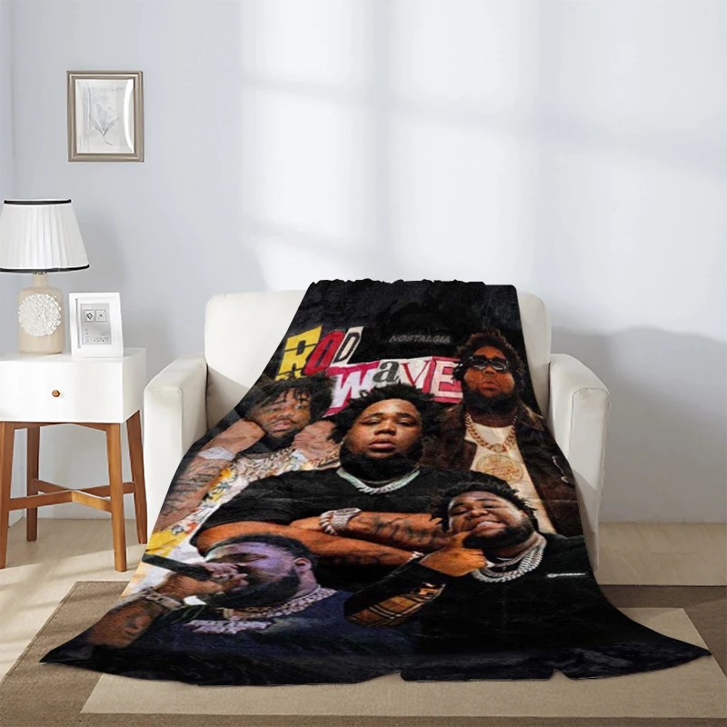 Hip Hop Rod Wave Thick Blanket Sofa Winter Rapper Fluffy Soft Blankets & Throws Knee Microfiber Bedding Warm Fleece Nap Custom