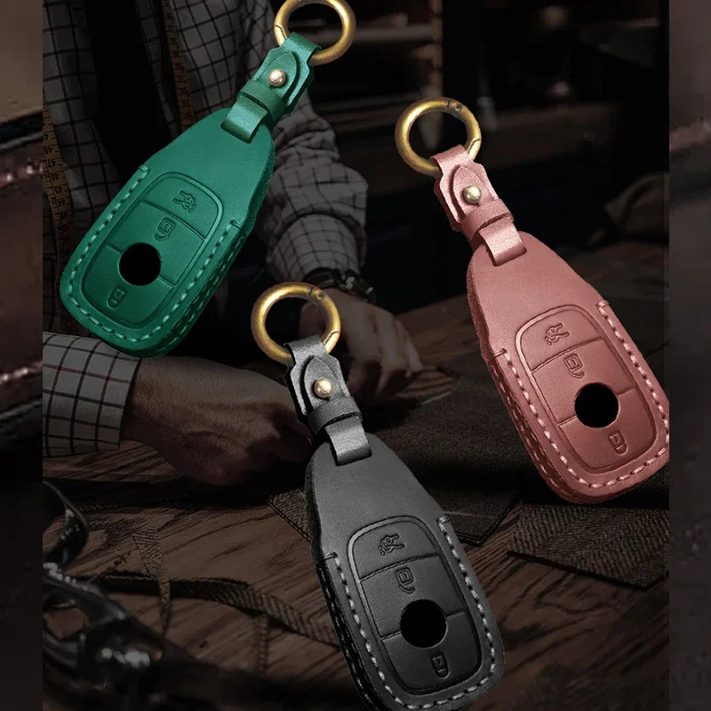 

Car Key Case Cover Key Bag For Mercedes Benz A C E S Class W221 W177 W205 W213 Car-Styling Holder Shell Keychain Accessories