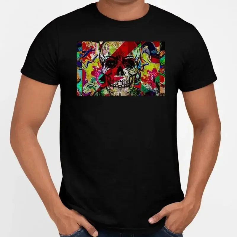 Skull Art Graffiti T-Shirt Jap Wall Poster Movie Film Classic Retro Tee