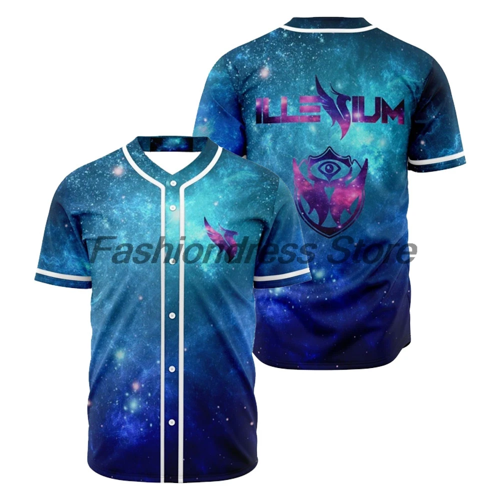 

Illenium Merch Baseball Jersey Music Festivals 2026 V-Neck Short Sleeve Button-Down Shirts Men Women Streetwear Tops