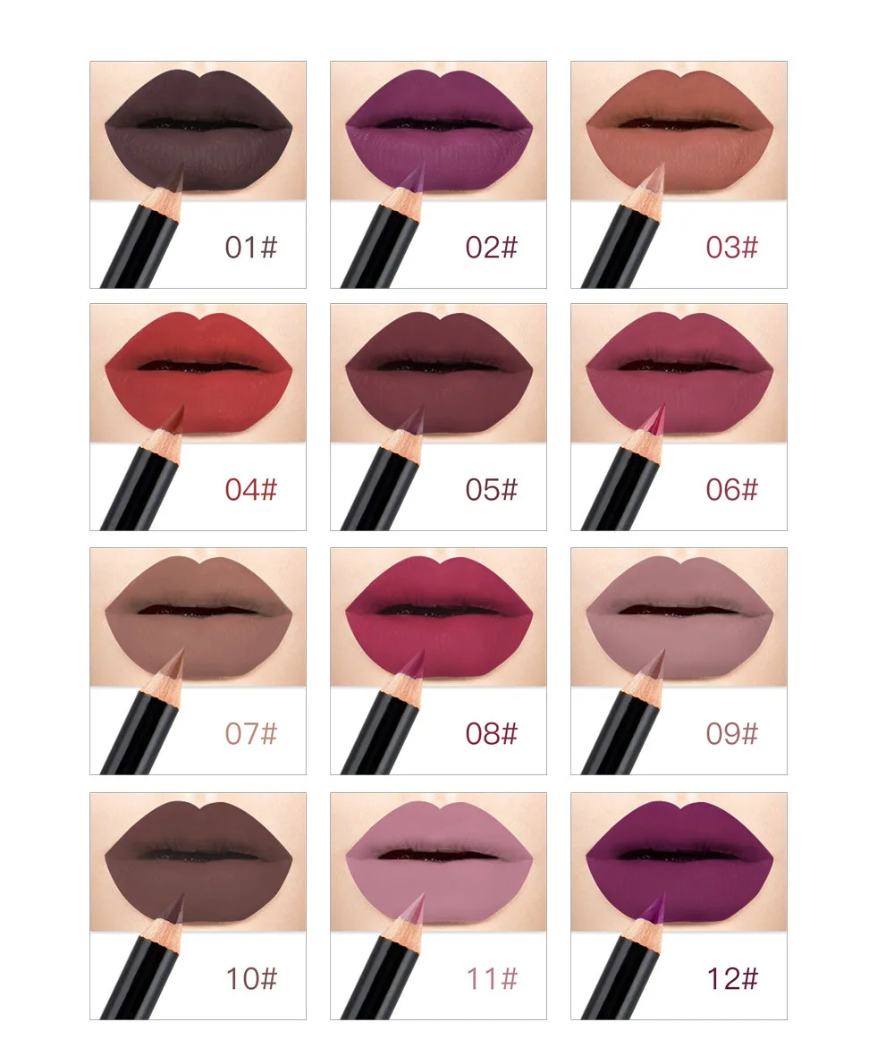 12pcs/set matte Lip Liner Set | Easy to Apply, Enhances Natural Lip Color | Long-Lasting, Smooth & Defined Finish for 3D Lips