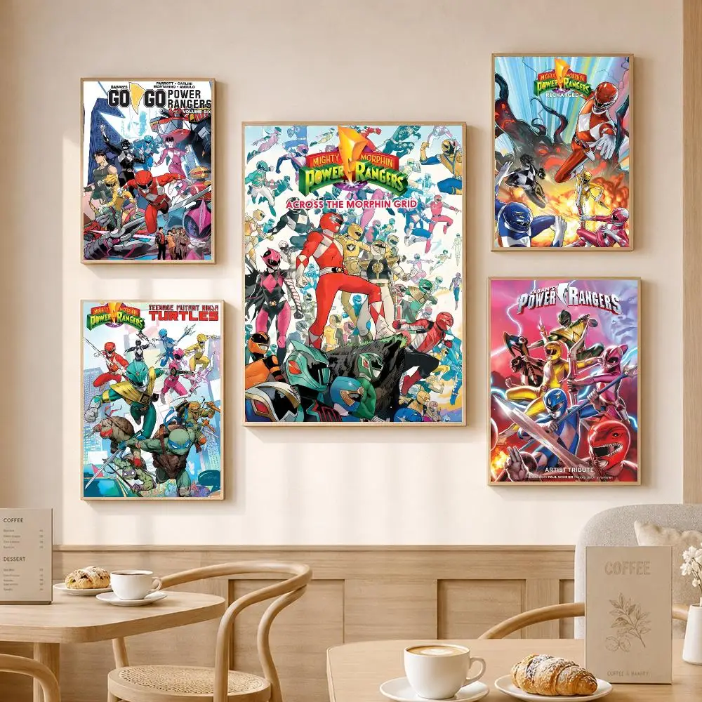 Anime P-Power Ranger Painting Calligraphy High-Definition With Textured Finish Modern Style For Hallway Wall Art Decor