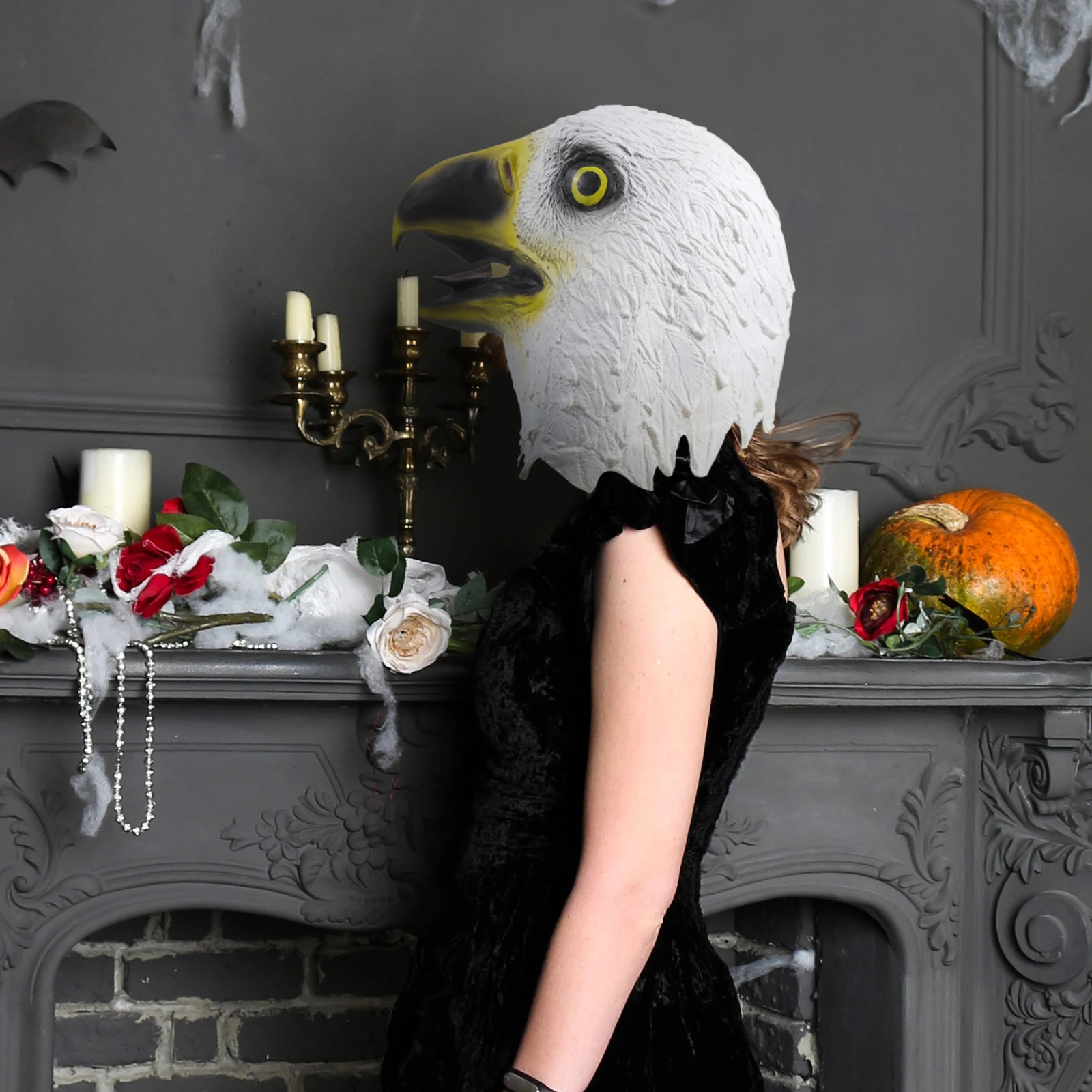 

Artificial Eagle Mask Head Cover Has Halloween Costume Emulsion Costumes Fancy Dress
