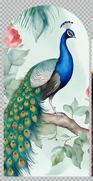 Peacock Birthday Arch Wall Backdrop for Kids Birthday Supplies Custom India Yasodha and Krishna theme Baby Shower Cover Banner image 3