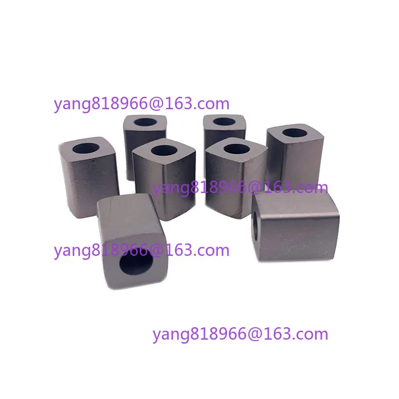 Tungsten Steel Block Power Feed Contact W12*L12*H15*Hole6mm 5pcs for EDM Wire Cutting Machine