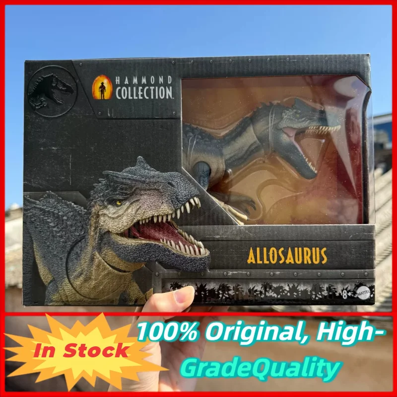 En Stock, Mattel Jurassic World Hammond Collection, Figura Coleccionable de Allosaurus, Juguete de Dinosaurio JCG13, Regalo para Niños