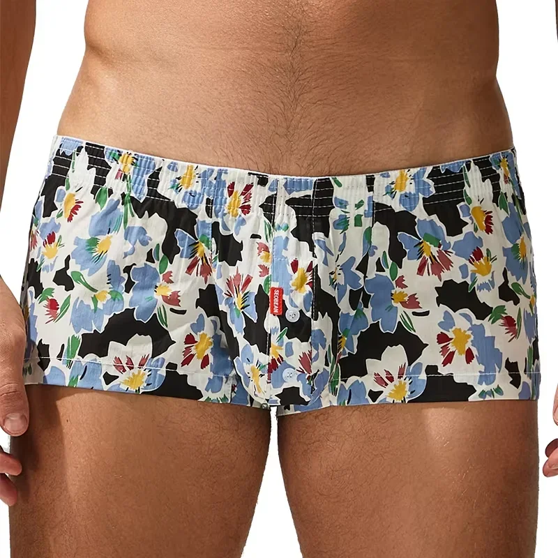 Fresh Natural Style Men Cotton Boxer Shorts Soft Loose Casual Aro Pants Male Home Sleep Bottoms Daily Loungewear
