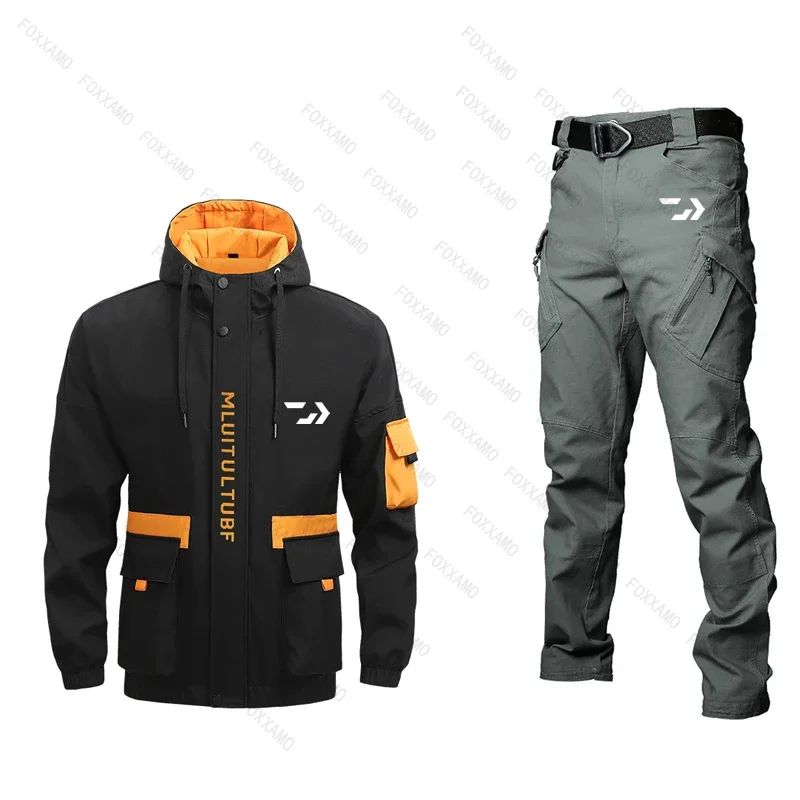 2024 Waterproof Windproof Fishing Suit Men Thin Breathable Quick Dry Fishing Clothes Hiking Camping Outdoor Sport Fishing Wear