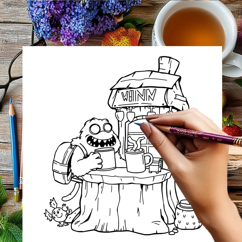 Libro para colorear de monstruos lindos de 28 páginas para adultos |   Suministros de dibujo Libro para colorear para Navidad, Acción de Gracias