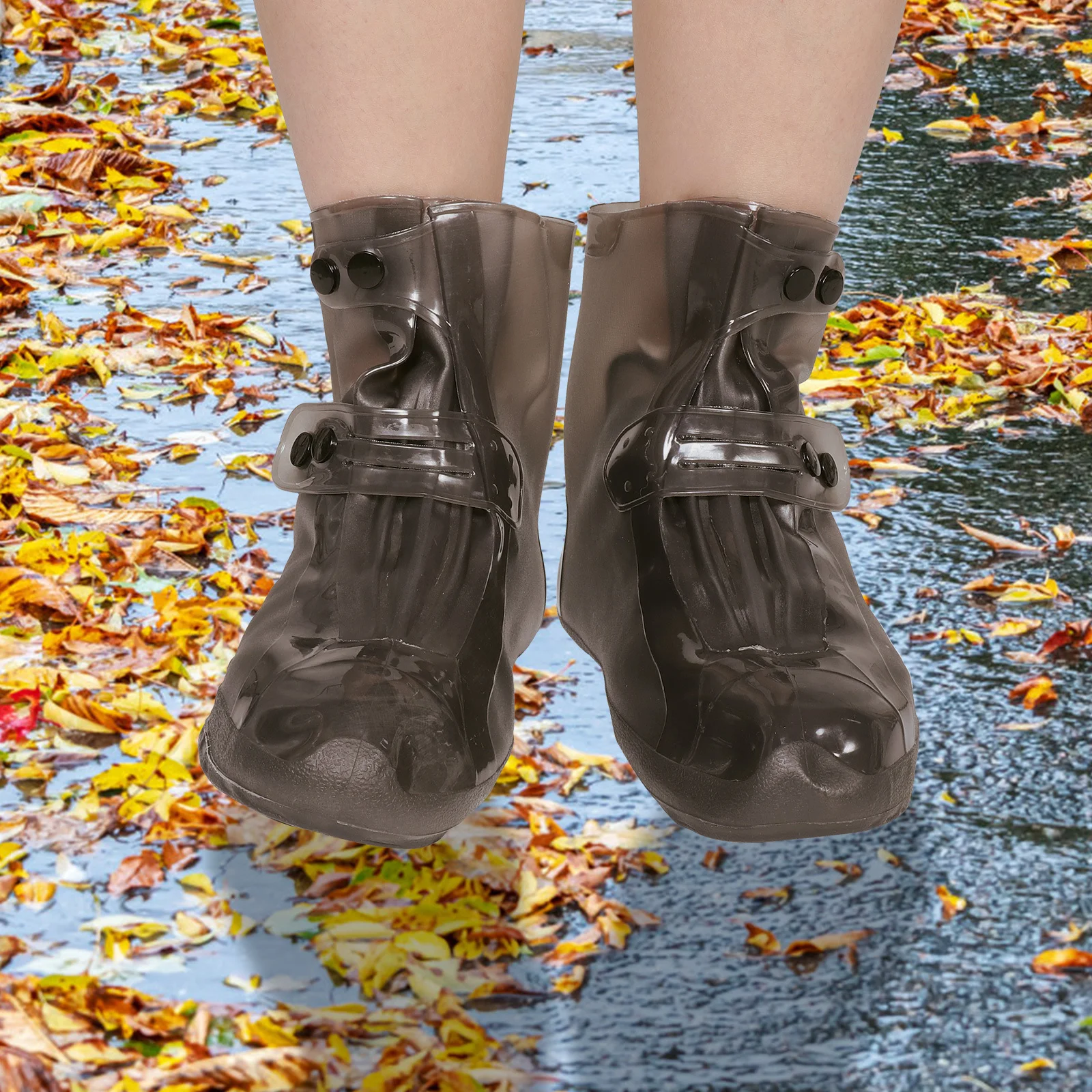 1 زوج أغطية الحذاء المقاوم للماء غطاء أحذية المطر للنساء الرجال قابلة لإعادة الاستخدام سيليكون المضادة للانزلاق في الهواء الطلق ركوب الدراجات المشي الجري السفر