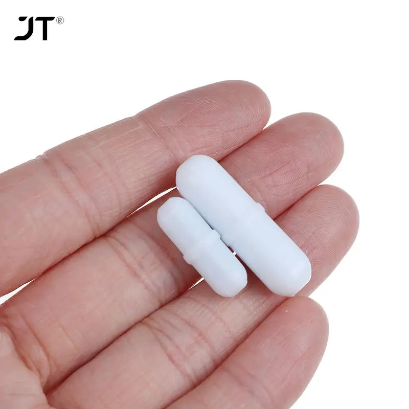 1pcs 6 Sizes PTFE Magnetic Stirrer Mixer Stir Bar White Color Without Pivot Ring