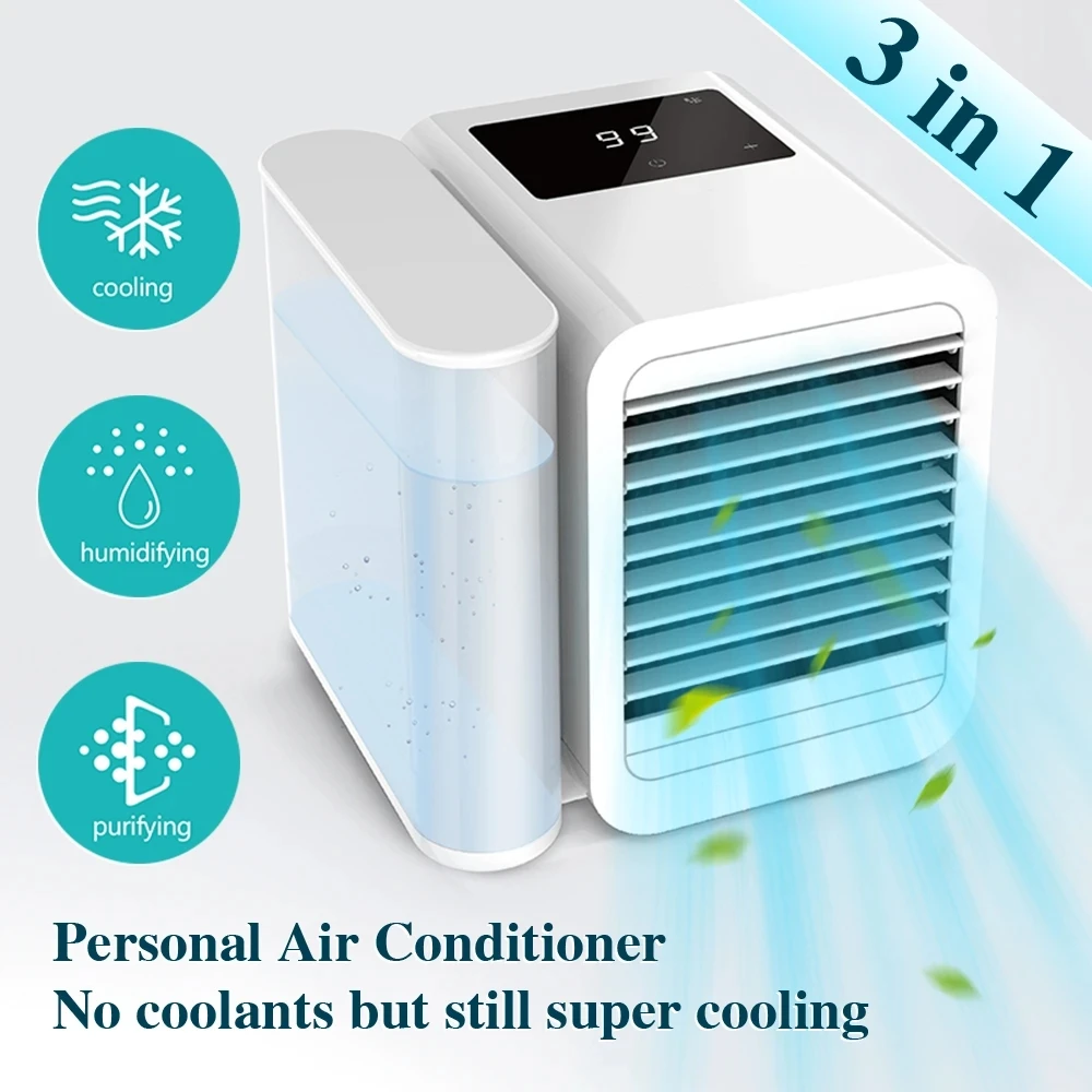 

1000ml Portable Air Conditioner Fan Wet Curtain Evaporative Air Cooler USB Mini for Home Office Room Humidifier Cooling Purify