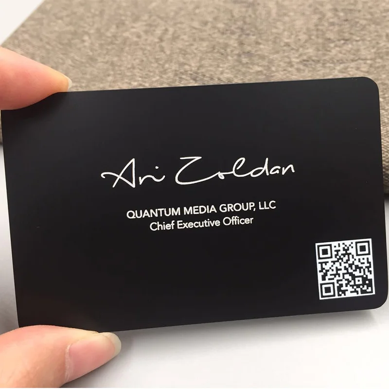 

10 0.pieces.CustomLaser Engraved Contact Call Sublimation QR code Stainless Steel Metal Business Cards