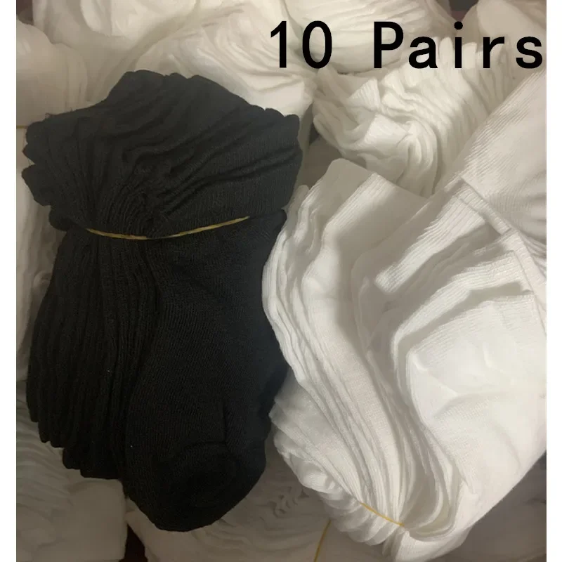 

New 1/5/10 Pairs Unisex Short Socks For Women Men Non-slip Solid Sock Low Cut Ankle Socks White Black Breathable Socks