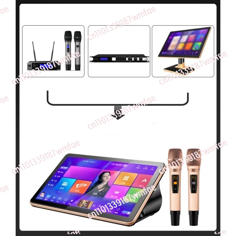 KTV 18.5 inch touch screen karaoke player Wifi professional karaoke machine with wireless microphone portable