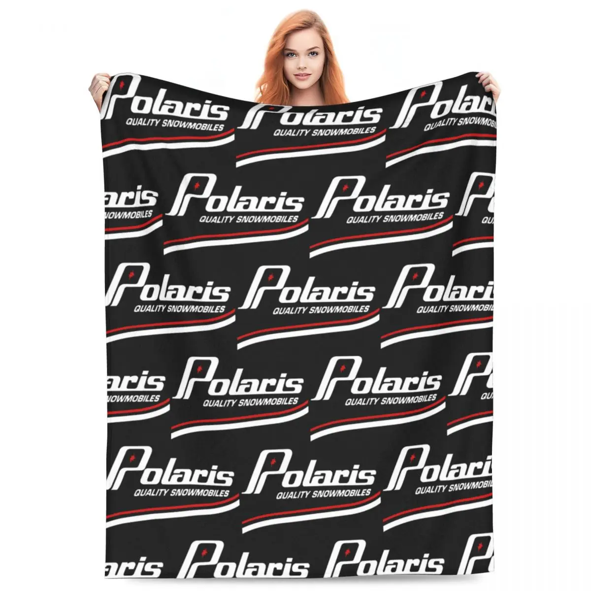 Polaris Logo Blanket Flannel Sofa Throw Blanket Multi-function for Couch Bedding Throws Bedspread Quilt
