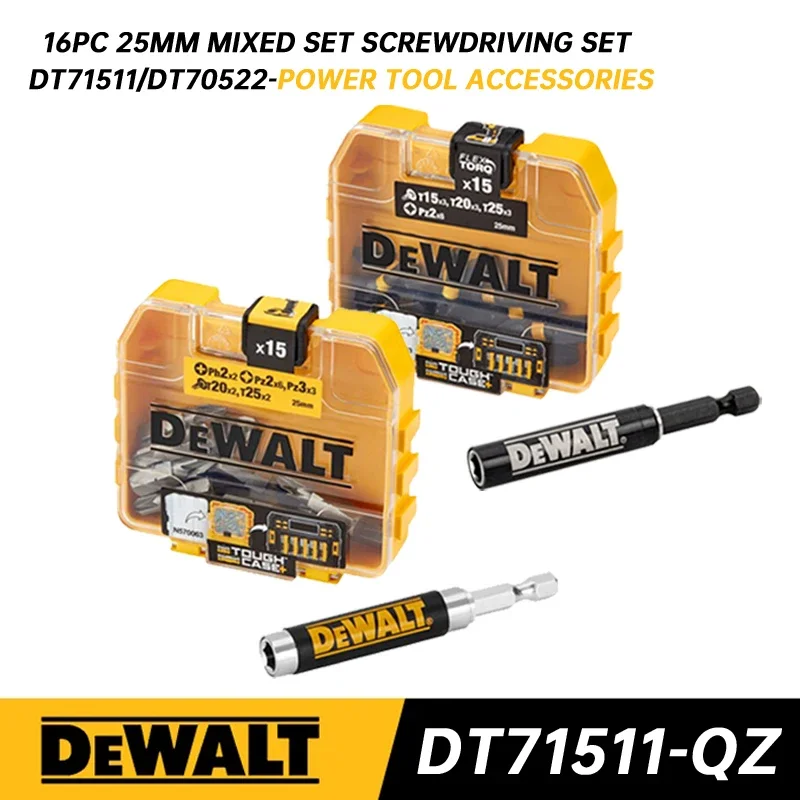 

DEWALT DT71511 DT70522 16 комплектов комплектов отверток, сверл и телескопические магнитные вставки с аксессуарами для электроинструментов диаметром 25 мм