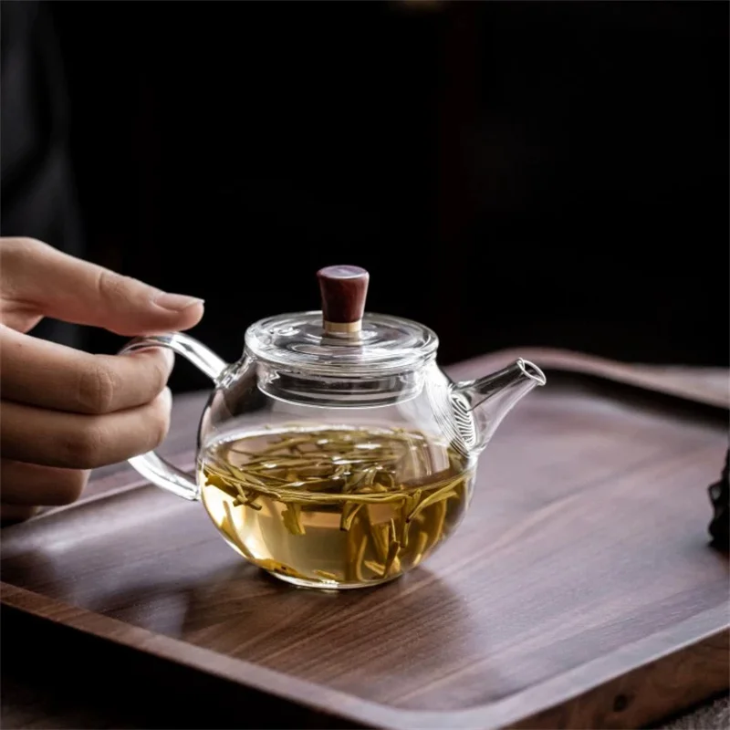 200ml Small Glass Teapot With Filter Heat-resistant Kung Fu Tea Set Flower Puerh Tea Pot Household Tea Kettle Teaware