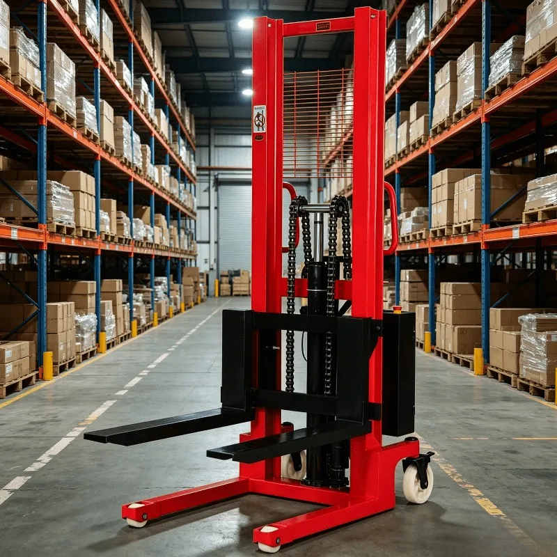 1-3T Manual Hydraulic Stacker Electric Forklift Pallet Stacker Hand Stacking Truck Handling Transportation Equipment