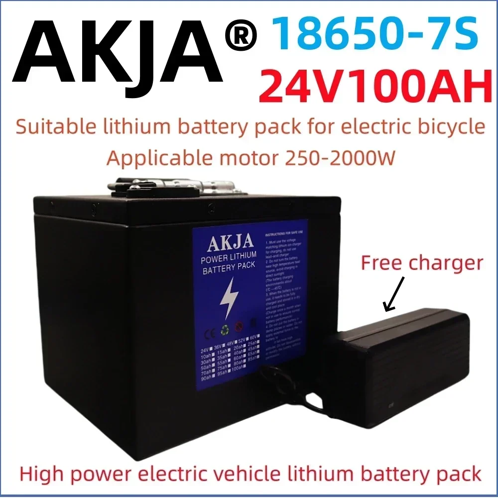 Air fast transportation 24V10-100ah  New Full Capacity Power 18650 Lithium Battery Lithium Battery Pack Suitable for 250-2000W