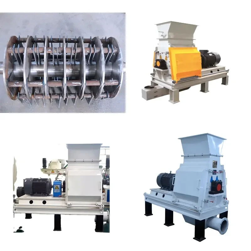 Wood Biomass Grinding Hammer Mill With Double Rotor High Quality Motor