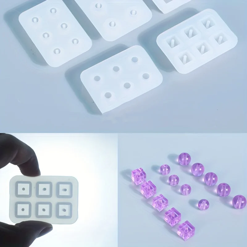 1 قطعة قالب راتنجات الايبوكسي 6 شبكة الكرة أقراط سوار صنع قالب من السيليكون DIY بها بنفسك مجوهرات اكسسوارات الحرف أدوات الخرز مربع دائري #4