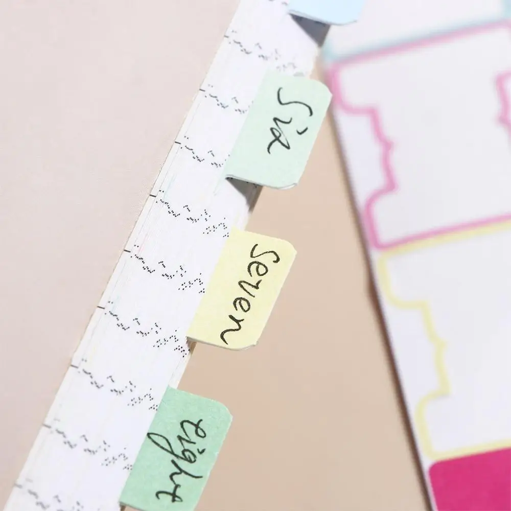 Planner Notebook Repositionable File Tabs Book Pages Markers Index Label Sticker Index Tab Flags Self-adhesive Paper Tabs