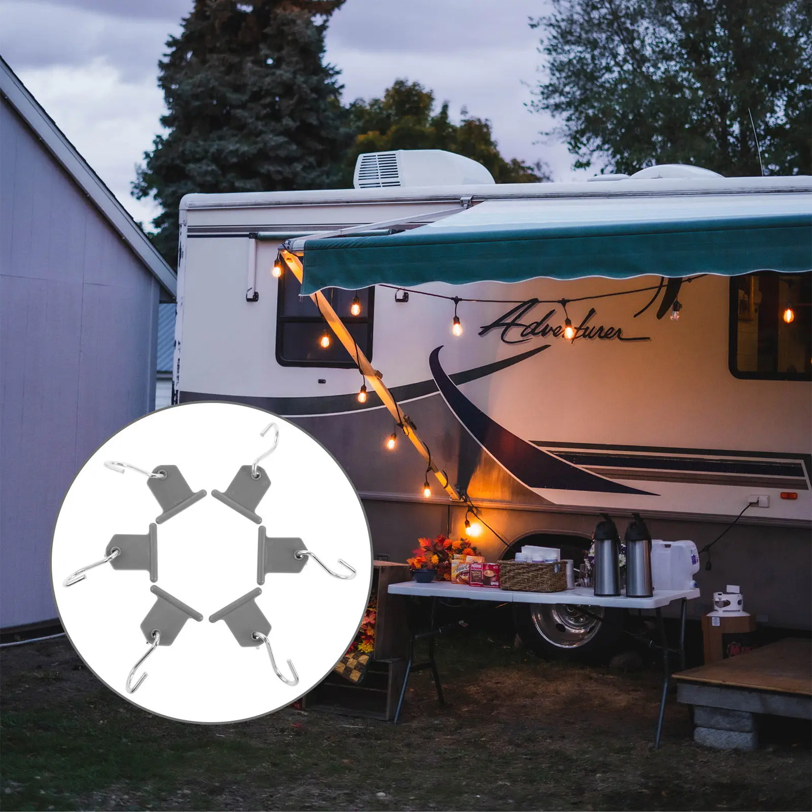 

8 шт. крюков для тентов, крючки для подвешивания из нержавеющей стали, аксессуары для автомобильных тентов, для кемпинга, путешествий, автодомов, активного отдыха на природе