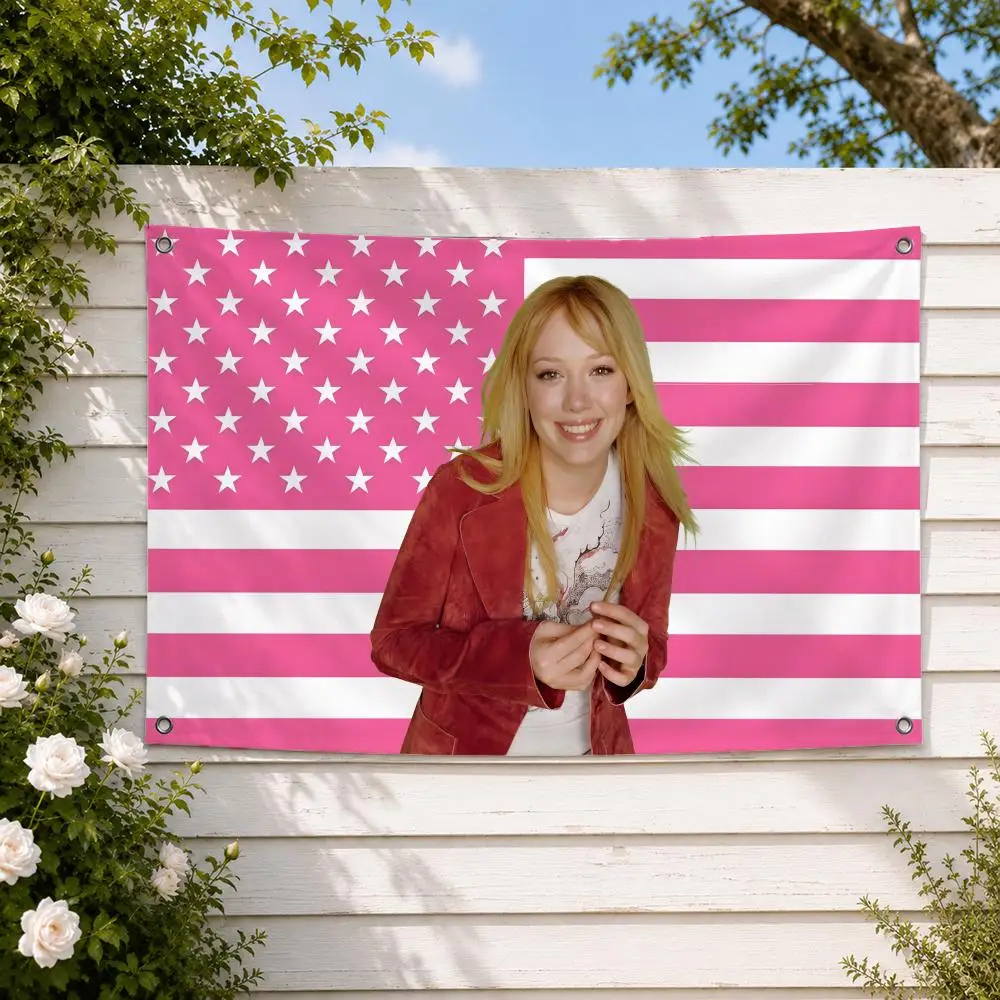 Singer Hilary Duff Flags decor flag banner,wall hanging flag,indoor outdoor wall decor,yard garden porch patio