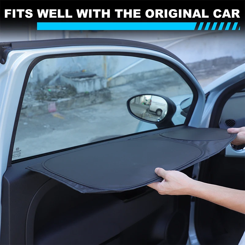 

5piece set silver tape black For Fiat 500 2010-2022 car full window windshield anti-UV sunshade interior protection accessories