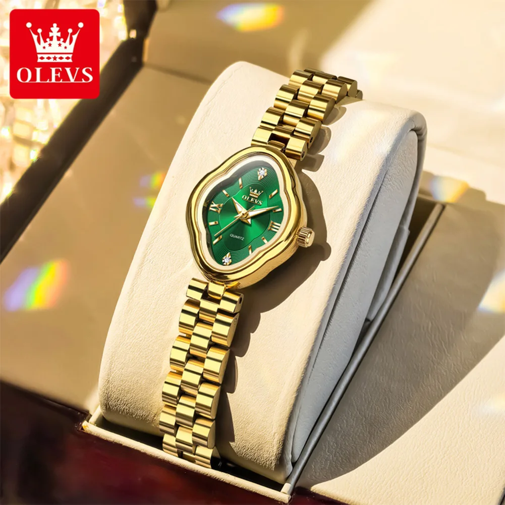 OLEVS 5666 Women Watch Personalized Retro Oval Quartz Watch Elegant Luxury Women High Watch Waterproof Luminous Lover Gift Watch