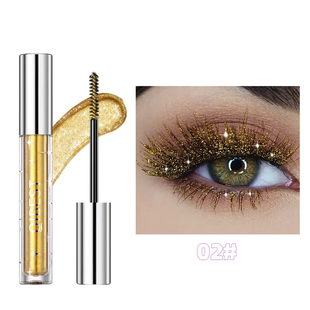 Sliver Gold Paars Glitter Mascara Sneldrogend Langdurig Waterdicht Curling Dikke glanzende wimper Fashional Sexy Diamond Cosmetics