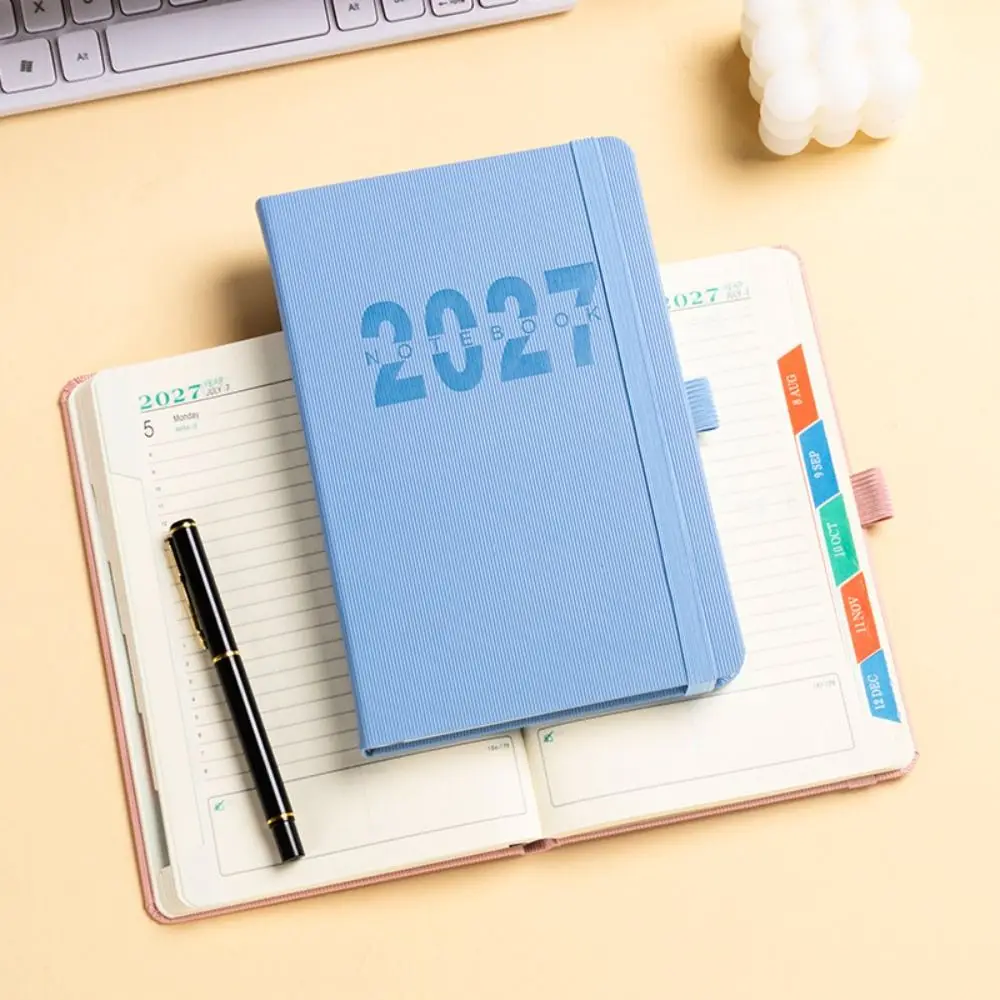 A5 2027 Planner 365 Days English Schedule Notebook with Monthly & Weekly Plan Pages Efficiency Agenda Book Students